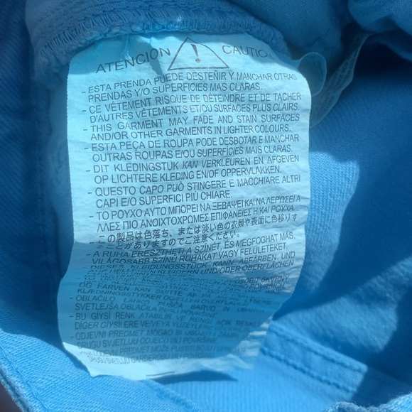 Zara size 4 blue denim jeans‎ high waisted buttons fly blue aqua teal vintage - Picture 4 of 10